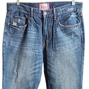 Mossimo Mens Bootcut Jeans Size 33x32 Distressed Denim